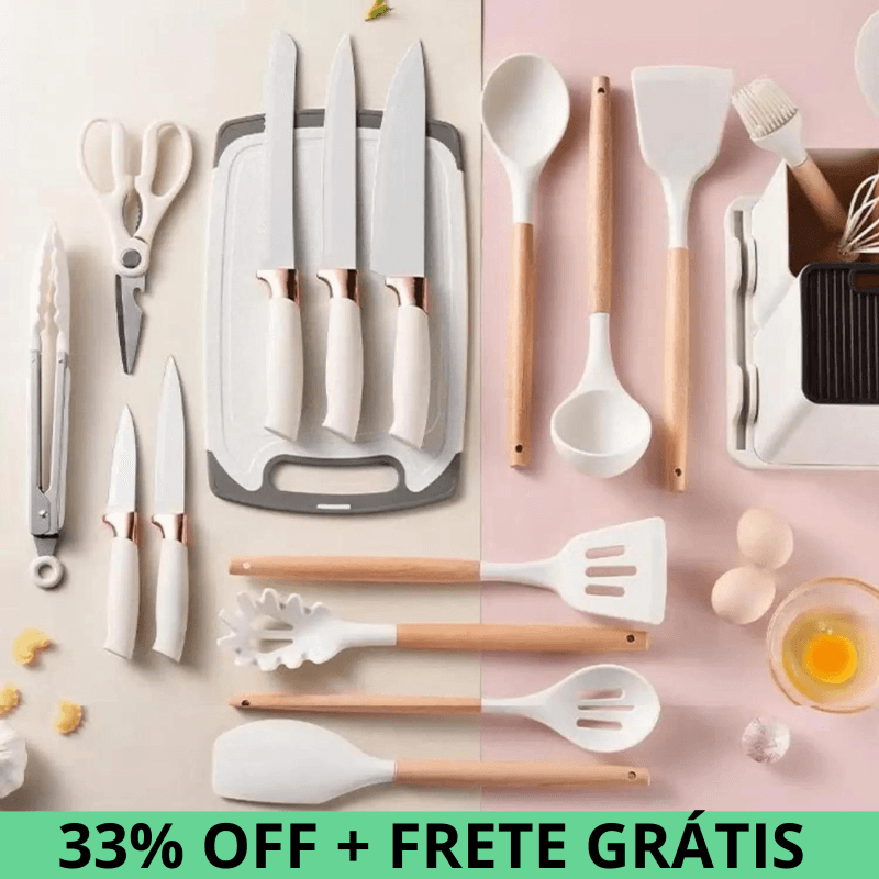 Kit de Cozinha 12 Peças de Silicone Premium