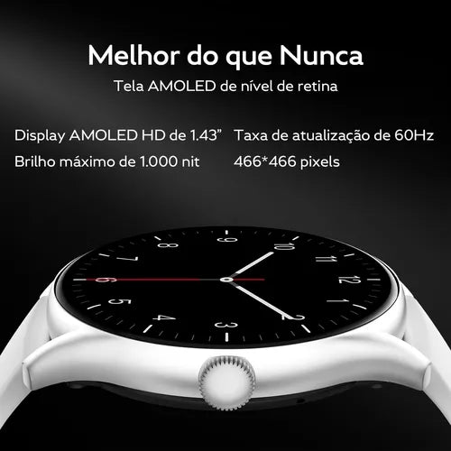 Relógio Smartwatch Qcy Gt S8 Tela Amoled Bluetooth Ipx8 Cor Cinza