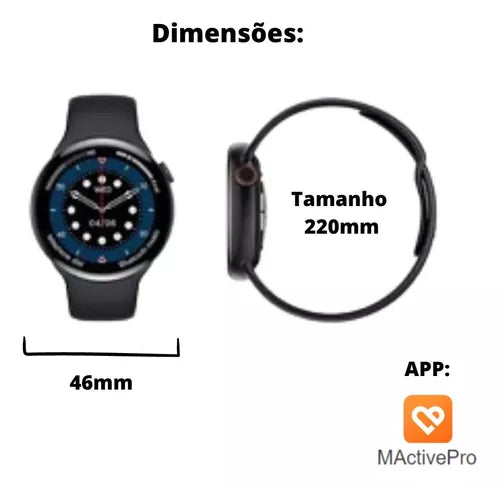 Relógio Smartwatch Feminino E Masculino W28 Pro Redondo